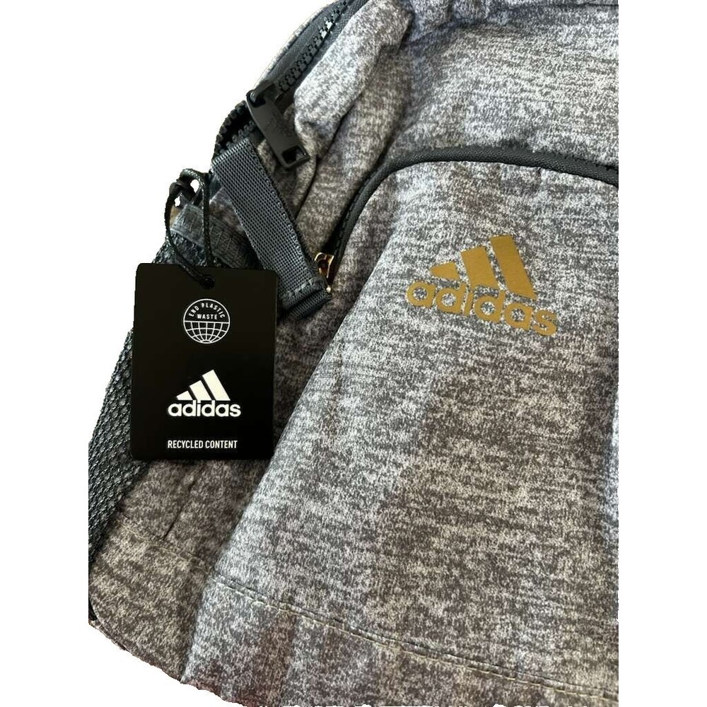 New Adidas Linear Mini Backpack Small Travel Bag Gray for School - Picture 2 of 3